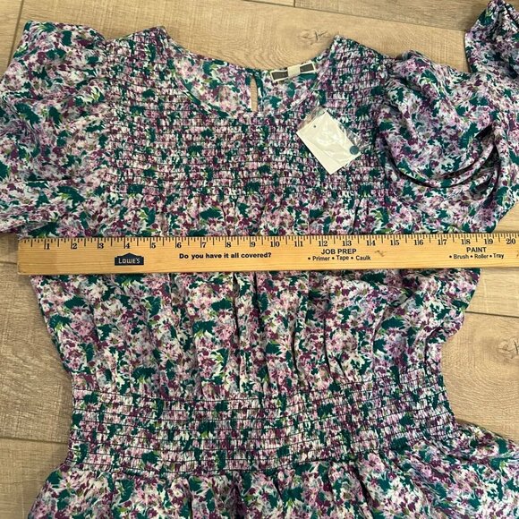 PLEIONE WOMENS MEDIUM FLORAL PURPLE BLOUSE NEW WITH TAG - Picture 6 of 10